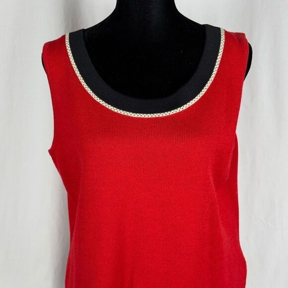 St. John Knit Red Tank Top - Women’s S - Picture 5 of 9